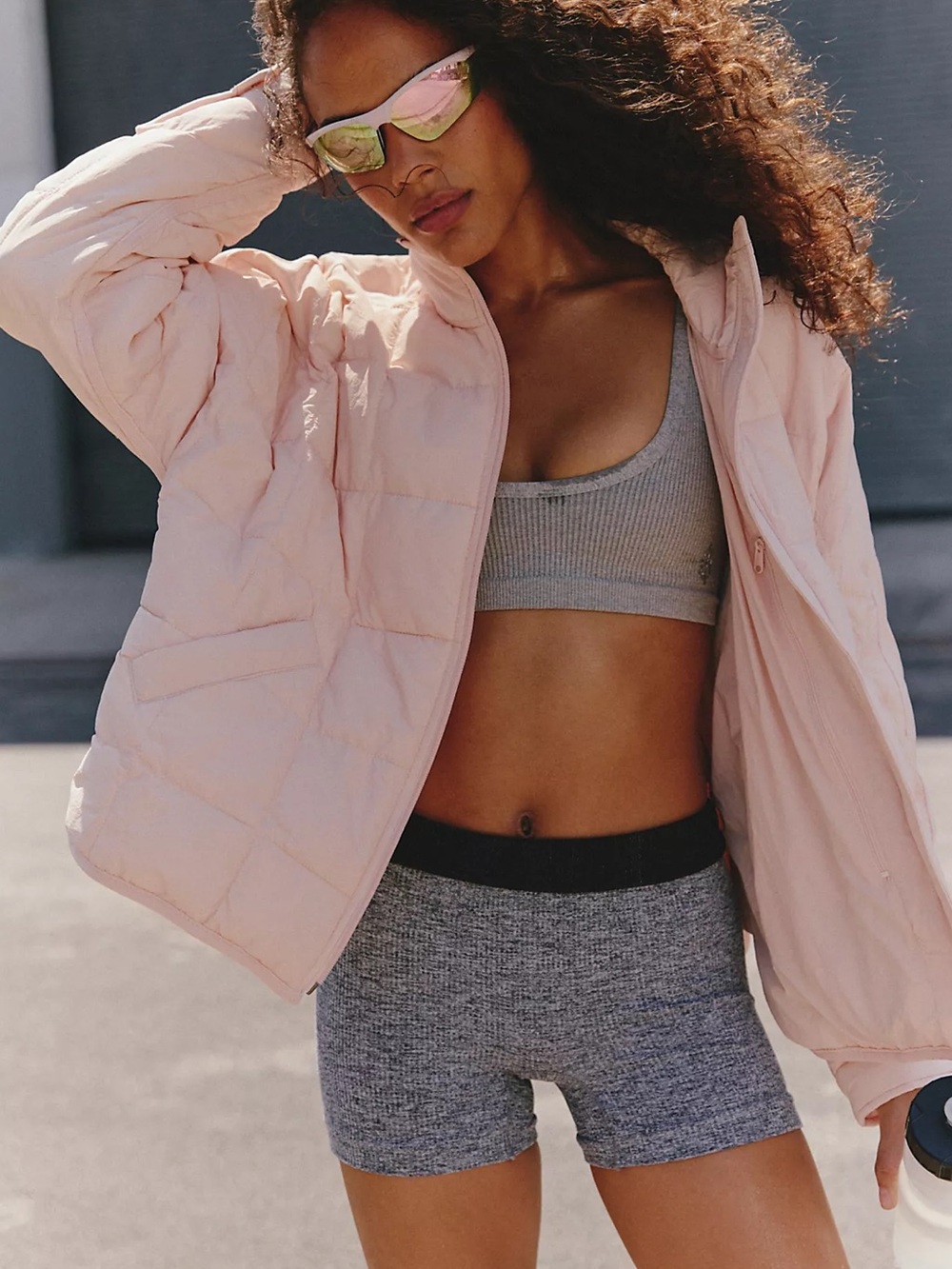 Free People FP Movement Pippa Packable Puffer Jacket in Ballet Slipper Pink